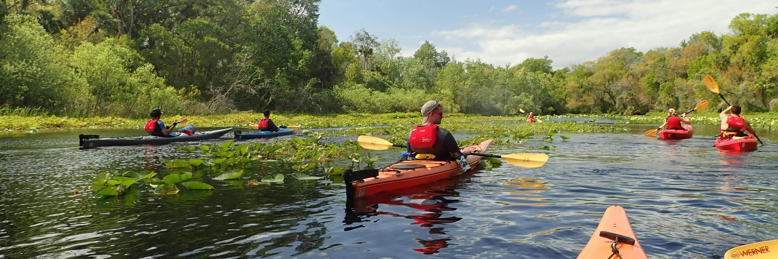 Students kayaking.